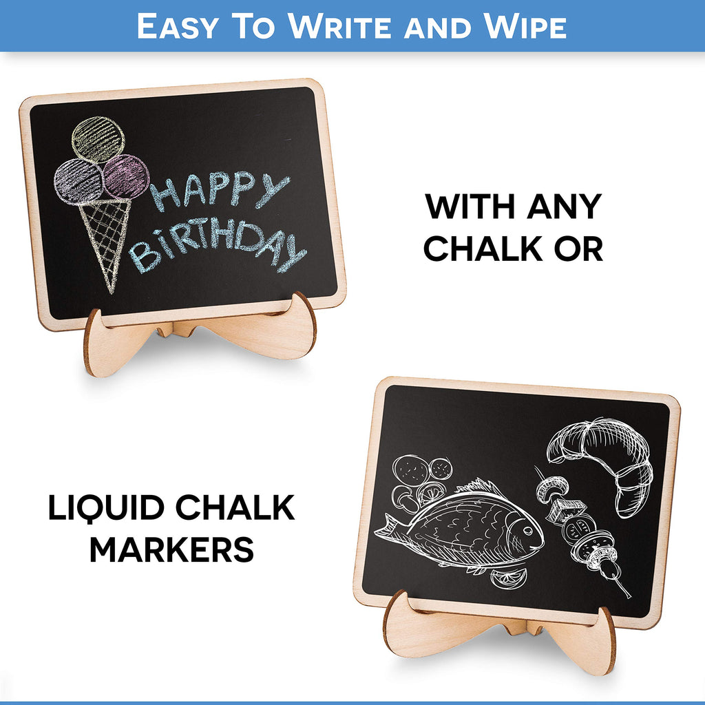 20+1 Pcs Wood Mini Chalkboard Sign With Easel Stand Special Event Decorations, Table Numbers Plants, Weddings Place & Birthday P