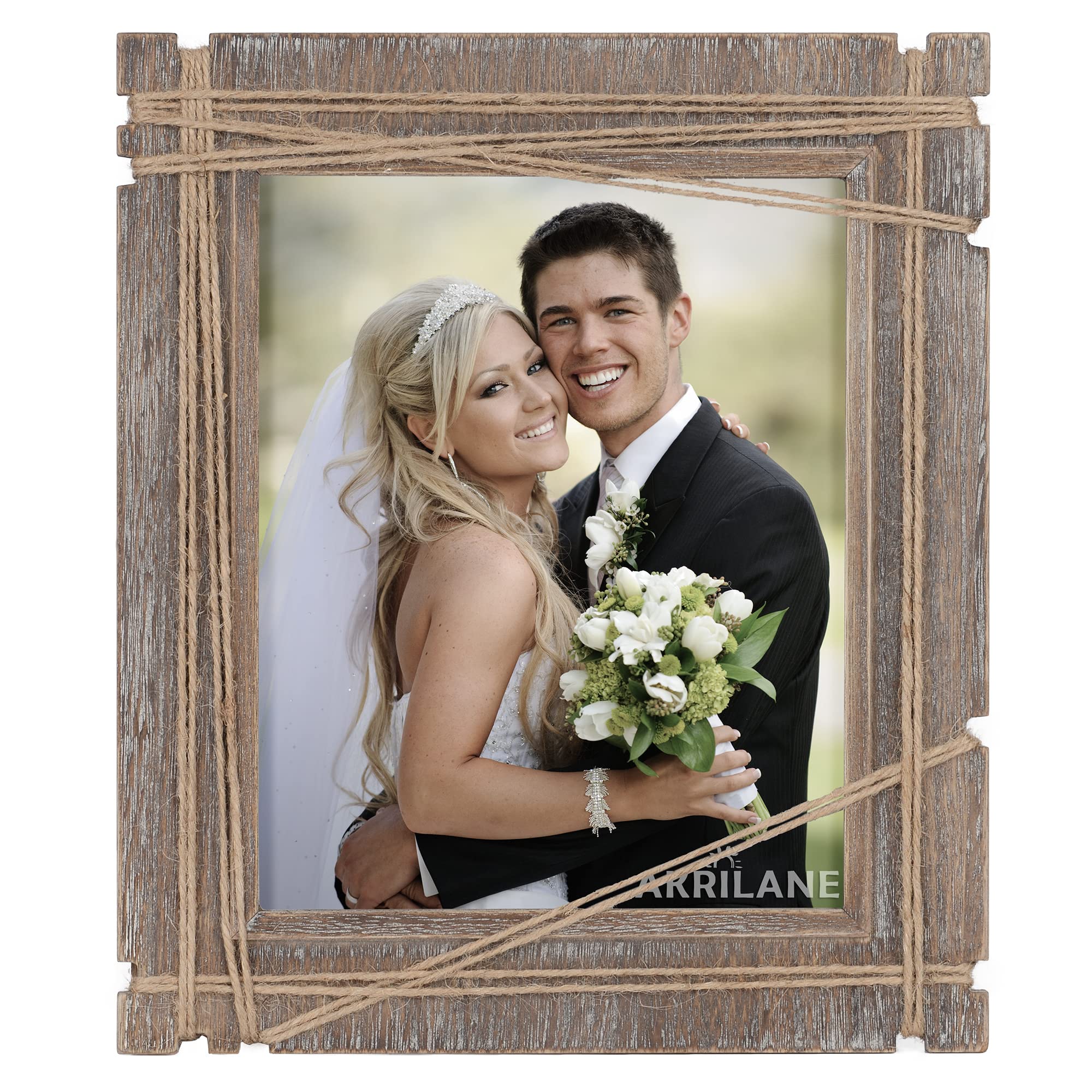AKRILANE 8x10 Picture Frame Wood Rustic, Decorative, Distressed & Vintage Looking Photo Frames Wall Decor for Wall Mount & Table
