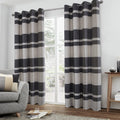 Always4U 100% Blackout Plaid Curtains For Bedroom Living Room Woolen Look Black Tartan Grommet Thermal 2 Panels 54 * 95 Black Wh