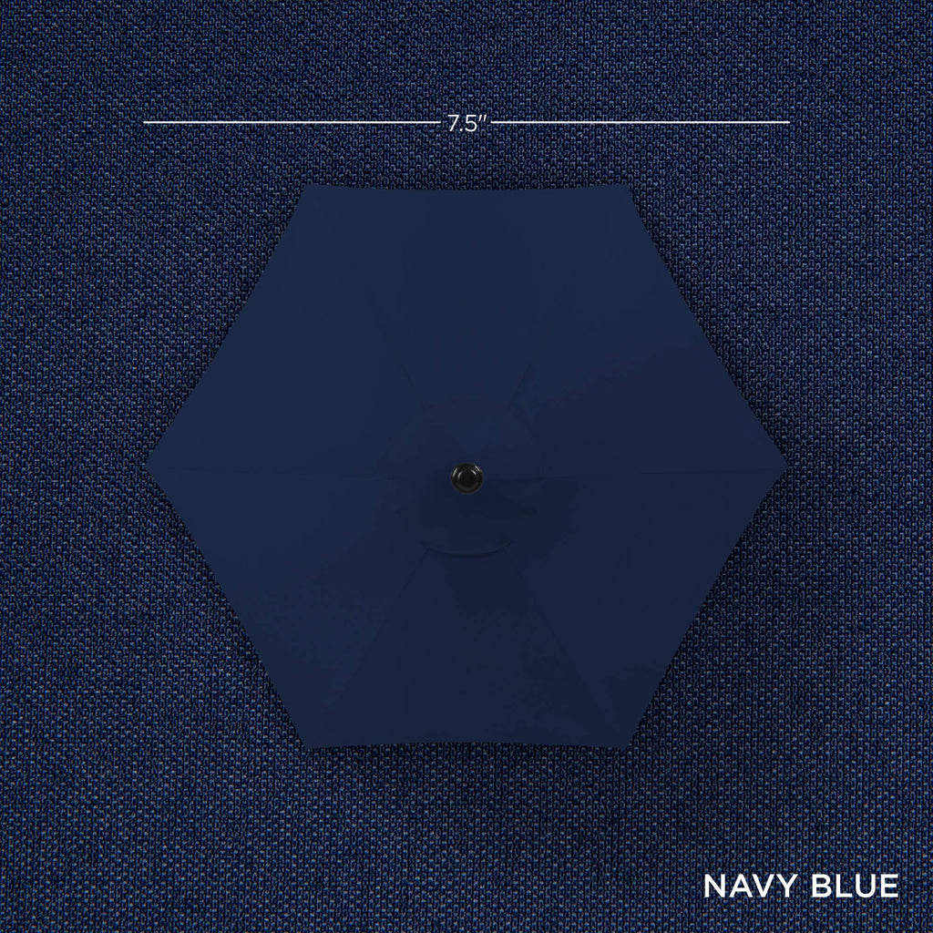 Best Choice Products 7.5Ft Heavy-Duty Round Outdoor Market Table Patio Umbrella W/Steel Pole, Push Button Tilt, Easy Crank Lift - Navy Blue