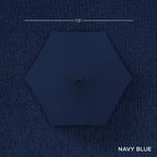 Best Choice Products 7.5Ft Heavy-Duty Round Outdoor Market Table Patio Umbrella W/Steel Pole, Push Button Tilt, Easy Crank Lift - Navy Blue