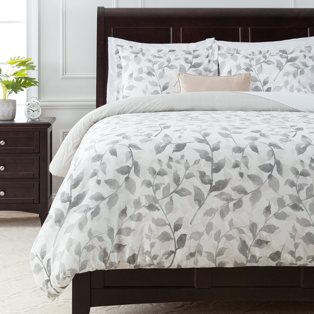 Chanasya Premium Layered Leaf Duvet Cover Set - Duvet Cover (68    X 90   ) & 1 Pillow Sham (20    X 26   ) - 2-Piece Set, Twin
