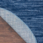 Nourison Essentials Indoor/Outdoor Navy Blue 10' X Round Area Rug, Easy Cleaning, Non Shedding, Bed Room, Living Room, Dining Room, Backyard, Deck, Patio (10 Round)