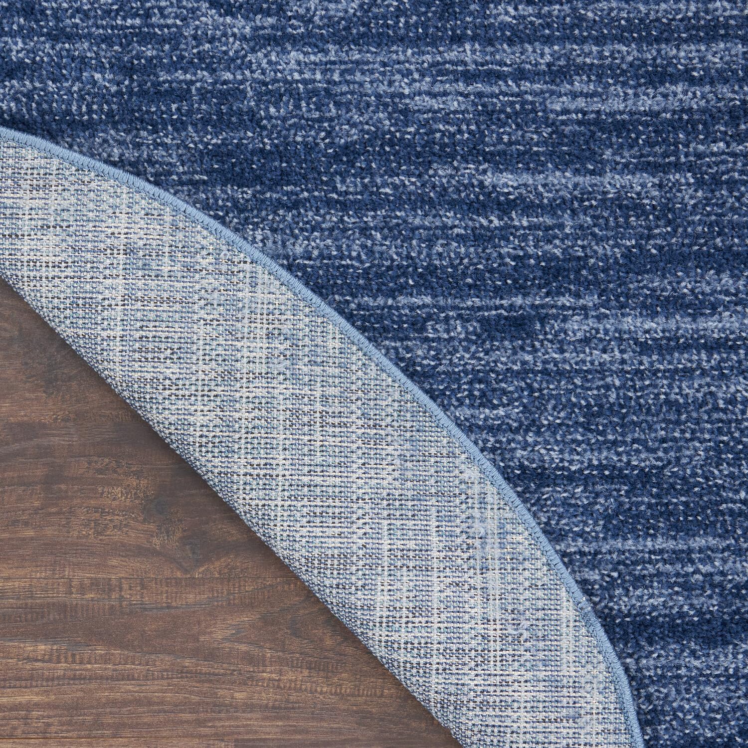 Nourison Essentials Indoor/Outdoor Navy Blue 10' X Round Area Rug, Easy Cleaning, Non Shedding, Bed Room, Living Room, Dining Room, Backyard, Deck, Patio (10 Round)