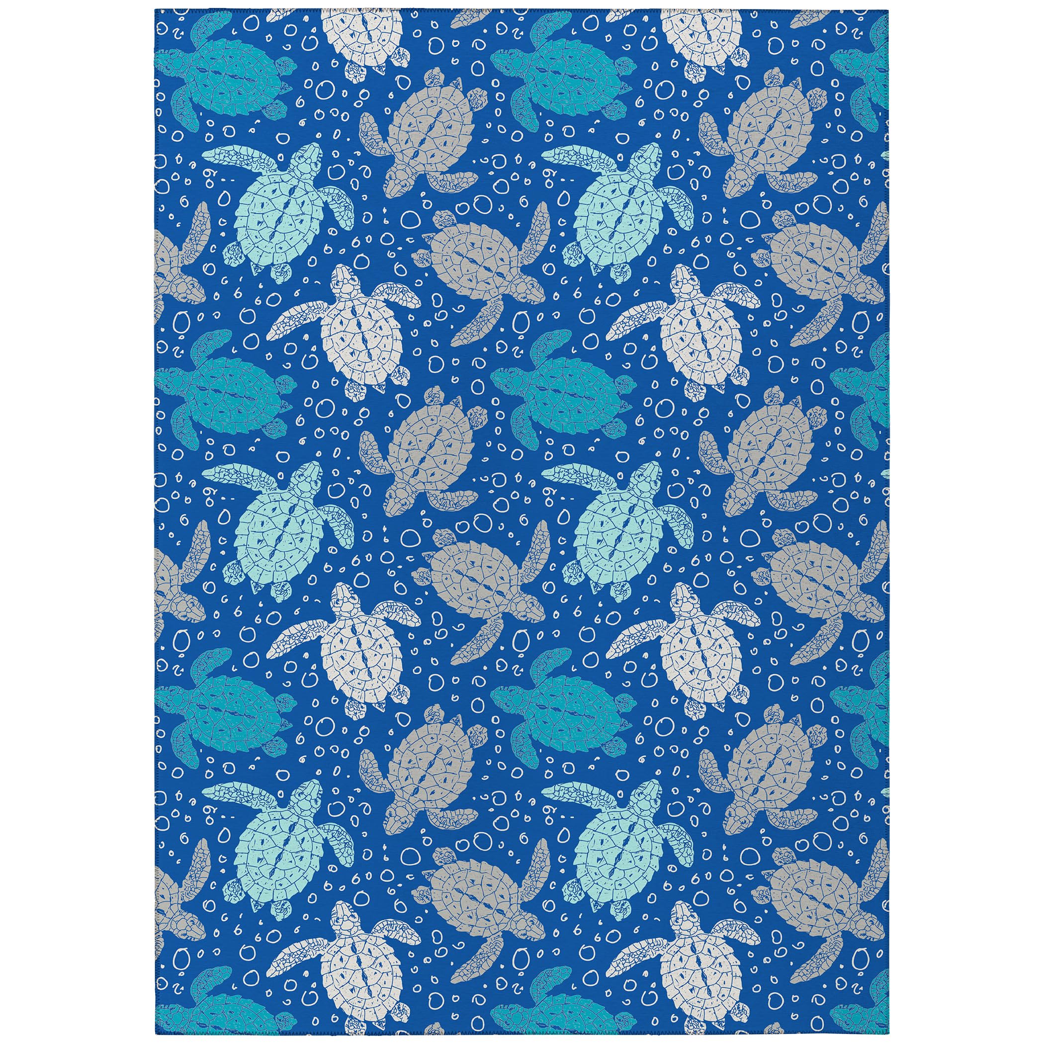 Addison Rugs Surfside Asr43 Blue 8' X 10' Indoor Outdoor Rug, Easy Clean, Machine Washable, Non Shedding, Bedroom, Living Room, Dining Room, Kitchen, Patio Rug