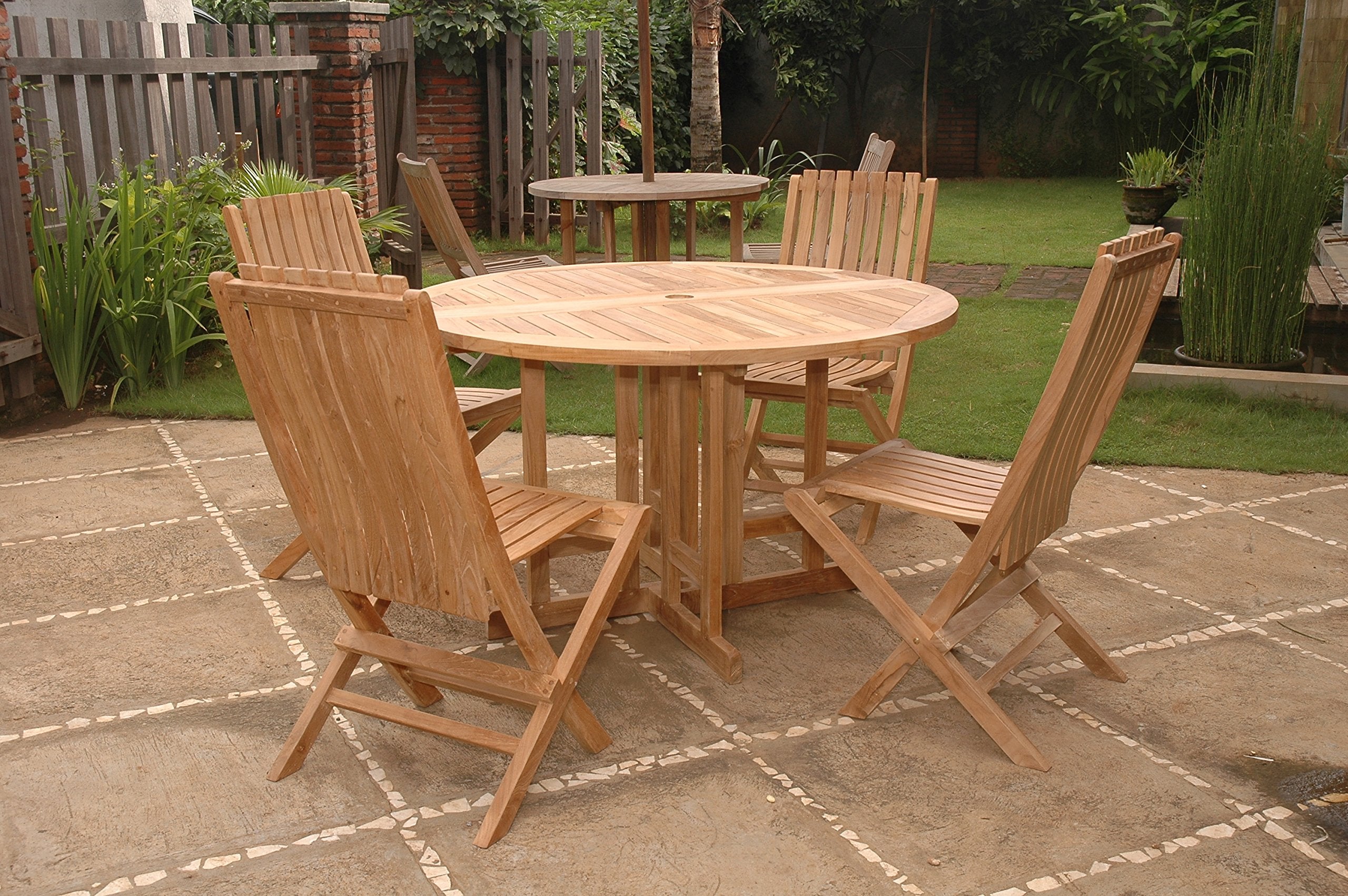 Anderson Teak Butterfly Comfort 5-Pieces Dining Table Set Wood