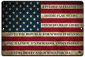 Rogue River Tactical USA American Flag Metal Tin Sign, 12x8 Inch, Wall Decor Man Cave Bar US Pledge of Allegiance