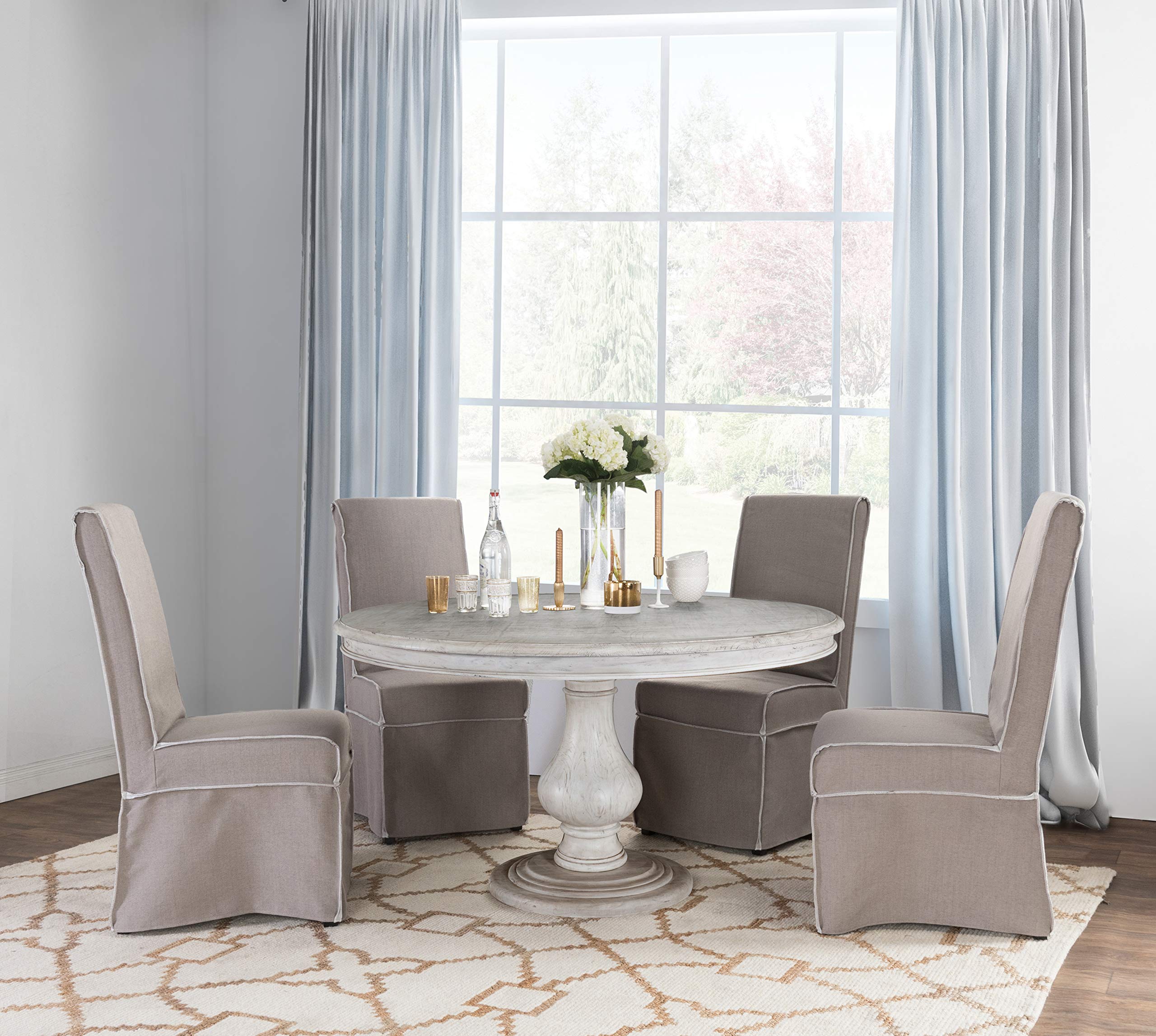 Kosas Home Adrienne Dining Tables, Distressed Warm Gray