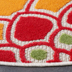 Safavieh Cabana Collection 6'7' Round Ivory/Orange Cbn328A Floral Indoor/ Outdoor Non-Shedding Easy-Cleaning Patio Backyard Dec