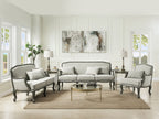 Acme Furniture Upholstered Loveseat with Nailhead Trim, Cream and Brown