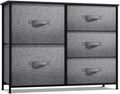 Sorbus Dresser with 5 Drawers - Chest Organizer Unit with Steel Frame Wood Top & Handle Easy Pull Fabric Bins for Clothes - Stor