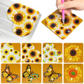 Wivico Diamond Painting Bookmarks, 8Pcs Sunflower Corner Bookmark Diamond Art Bookmarks For Book Lovers,Diy Diamond Painting Kit