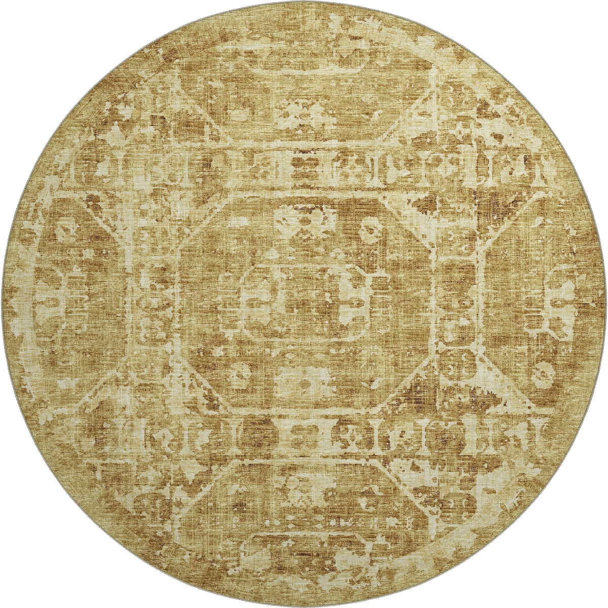 Aberdeen Ab2 Gold 8' X 8' Round Rug