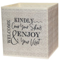 Shoe Cover Box - Welcome Guests to Please Cover Shoes. Indoor Foldable Storage Bin to Fill w/your Favorite Booties. For Homeowne