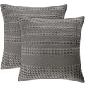 Phf 100% Cotton Waffle Weave Throw Pillow Covers 24' X 24', 2 Pack Square Covers Shell For Elegant Home Decorative, No Insert,