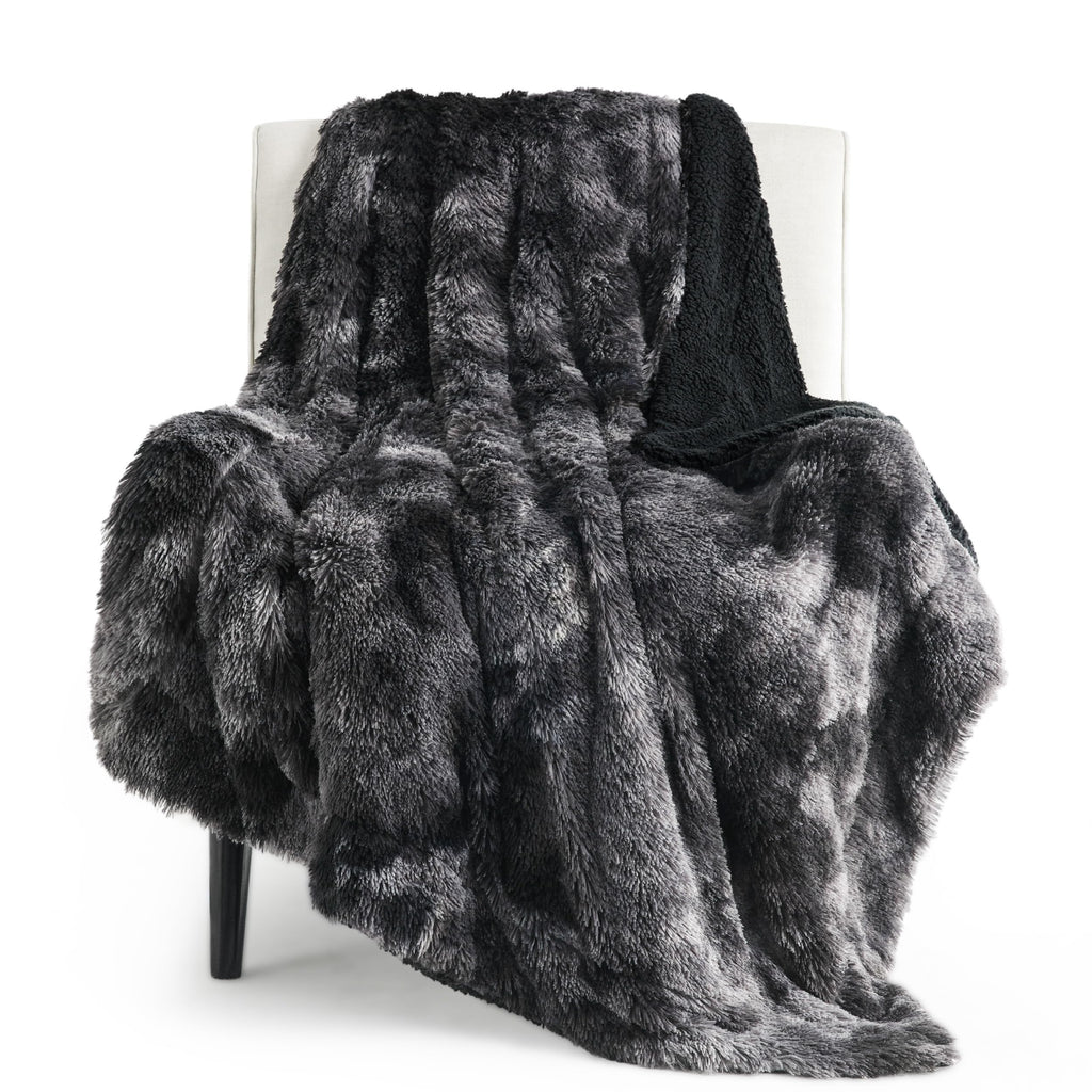 Bedsure Tie Dye Fuzzy Twin Blanket - Soft, Thick Sherpa With Shaggy Faux Fur, Decorative Twin Size Blanket For Couch, Sofa, Bed,