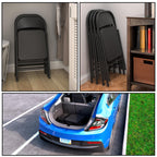 Cosco Smartfold All-Steel Folding Chair, 4-Pack, Black