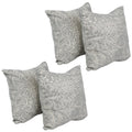 Blazing Needles Square Jacquard Throw Pillows, 17", Paislfrt Mica 4 Count