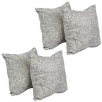 Blazing Needles Square Jacquard Throw Pillows, 17", Paislfrt Mica 4 Count