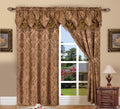 Elegant Comfort Penelopie Jacquard Look Curtain Panel Set, 54 by 84-Inch, Brown, Set of 2
