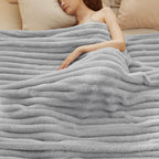 Bedsure Blankets Queen Size for Bed - Super Soft Cozy Blankets for Women, Cute Large Fleece Blanket for Girls, Light Grey,90x90 