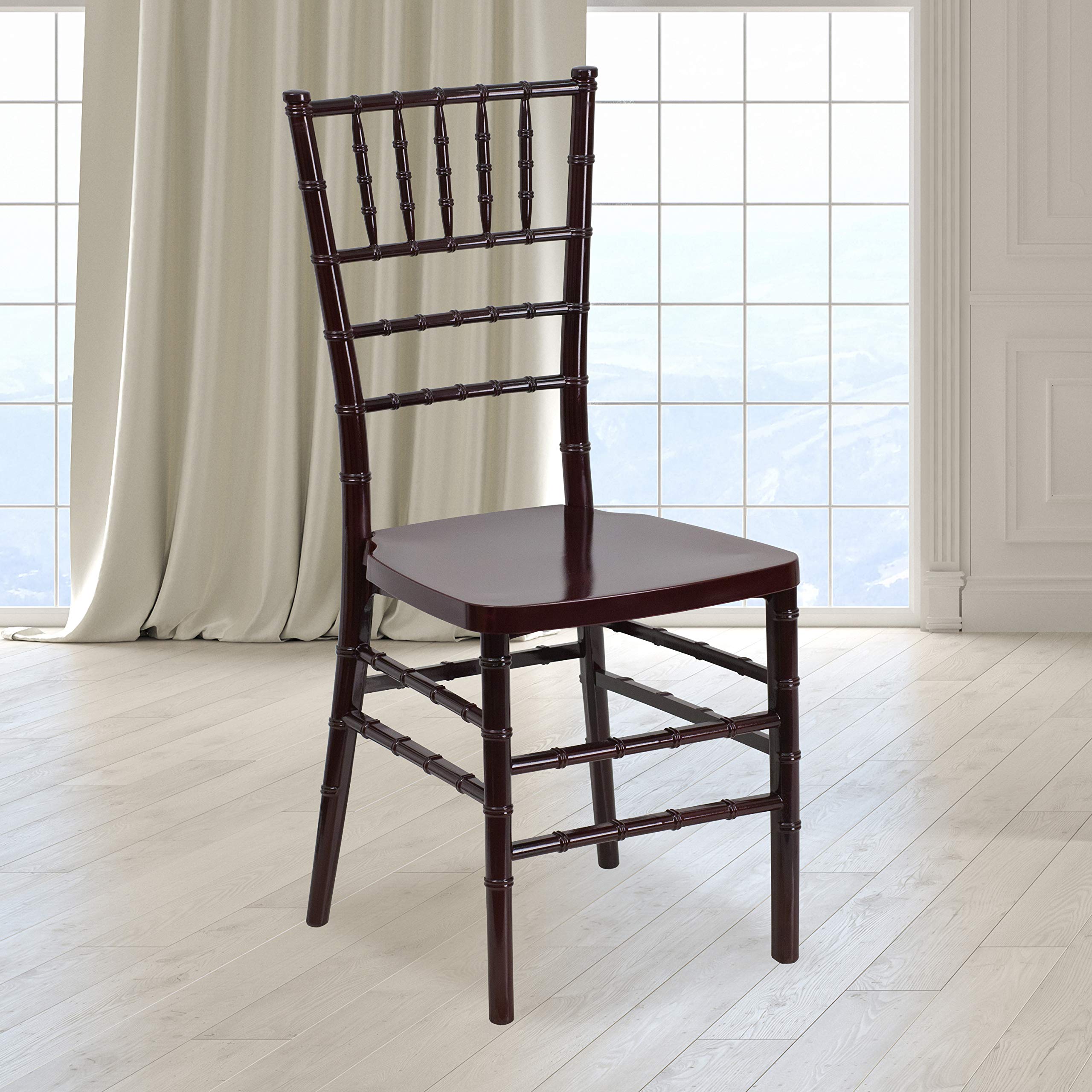 Flash Furniture HERCULES PREMIUM Series Mahogany Resin Stacking Chiavari Chair