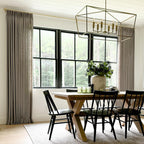 Twopages Dim Grey Linen Pinch Pleat Drape For Dining Room, Room Darkening Light Filtering Double Layer Lined Curtain Window Trea