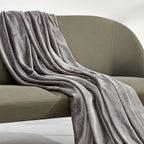 Sleep Zone Grey Fleece Blanket Super Soft Cozy Throw Flannel Blanket, Lightweight Comfy Fuzzy Blanket Plush Throw Blankets For C