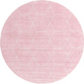 Unique Loom Trellis Frieze Collection Area Rug - Geometric (8 Round, Light Pink/ Ivory)