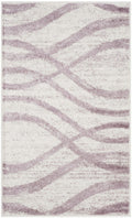 SAFAVIEH Adirondack Collection Accent Rug - 26 x 4, Cream & Purple, Modern Wave Distressed Design, Non-Shedding & Easy Care, I