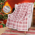 Solaris Pink Plaid Sherpa Fleece Christmas Blanket, Super Soft Cozy Warm Reversible Buffalo Check Throw Blanket For Couch Sofa B
