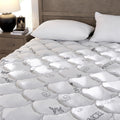 Softhour Padded Topper Twin Size 40% Tencel Blend Rayon From Bamboo And Cotton Filled Mattress Cover, Thick, Luxurious And Comfo