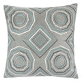 Homey Cozy Embroidery Gray Velvet Throw Pillow Cover,Geometric Circel Weave Modern Large Decorative Sofa Couch Pillow Case 20X20