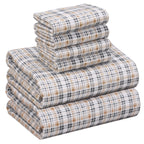 Ruvanti Flannel Sheets Full Size 6 Pcs - 100% Cotton Double Brushed Bed Sheets, Deep Pockets 16 Inches, All Seasons Breathable,