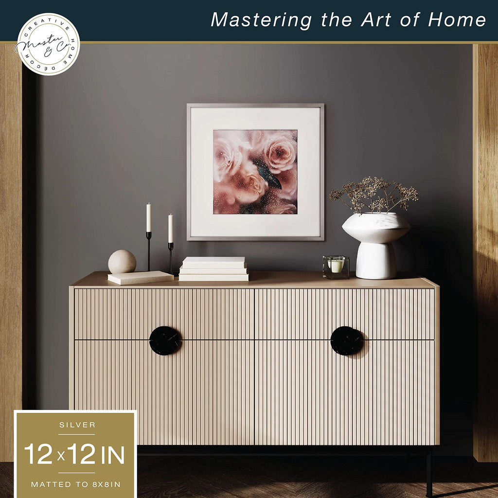 Mcs Master & Co. Foundry Metal Gallery Wall Frame, Dark Silver, 12 X 12 In Matted To 8 X 8 In