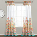 Lush Decor Clara Sheer Window Curtain Panel Pair, 84 Long x 38 Wide, Turquoise & Tangerine