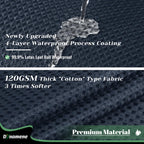 Dynamene Navy Blue Fabric Shower Curtain, Waffle Weave Textured Cloth Shower Curtains For Bathroom, Modern Hotel Luxury Shower C