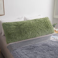 MEGO Fluffy Body Pillow Cover, 20x54 Shaggy Faux Fur Body Pillow Case, Green Comfy Plush Fuzzy Body Pillowcase, Furry Long Throw