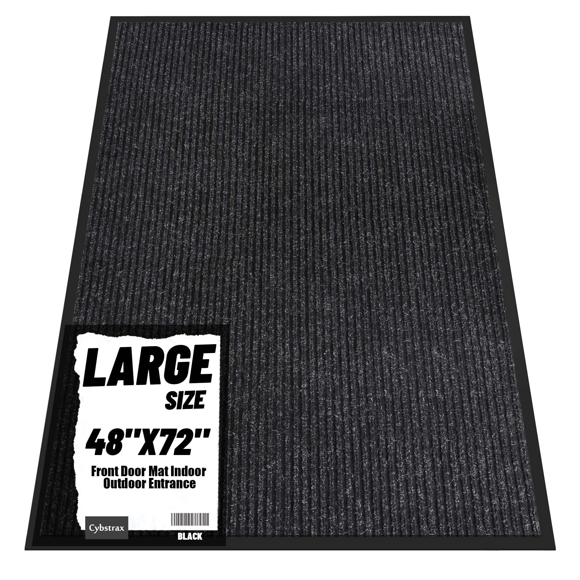 Front Door Mat Indoor Outdoor Entrance, 48 x 72 All-Season Heavy Duty Waterproof Doormat, Non-Slip Absorbent Entryway Mat, Easy 