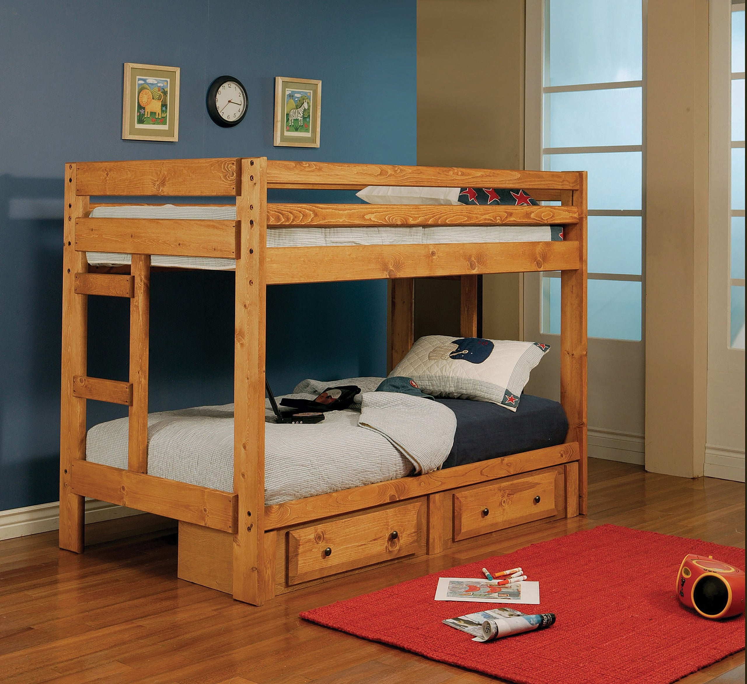 Coaster Home Furnishings Wrangle Hill Trundle with Bunkie Mattress Amber Wash