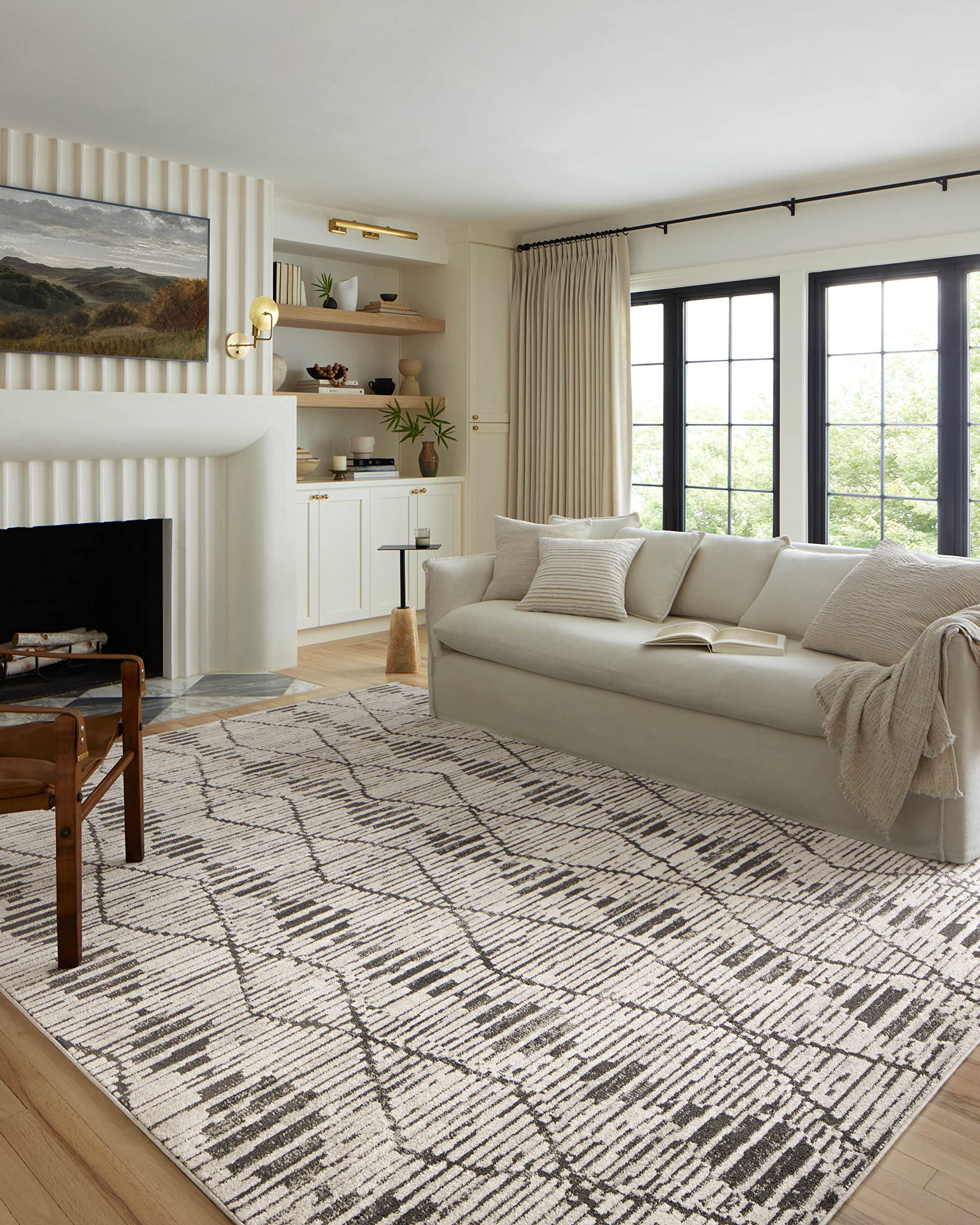 Loloi II Kamala Collection KAM-02 Charcoal/Dove 2-7 x 10-0 Runner Rug
