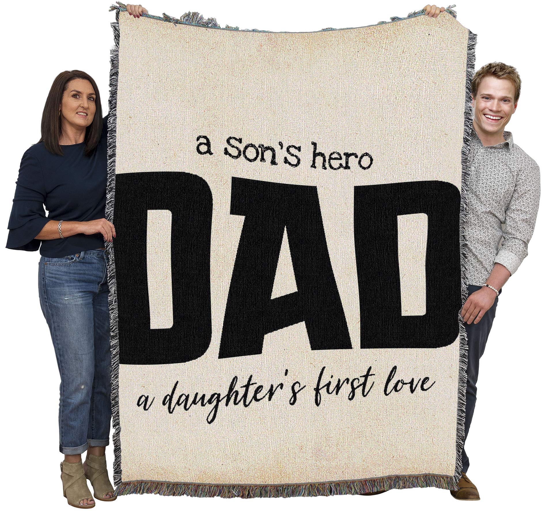 Pure Country Weavers Dad - Son'S Hero Daughter'S First Love Blanket - Gift Tapestry Throw Woven From Cotton - Made In The Usa (7