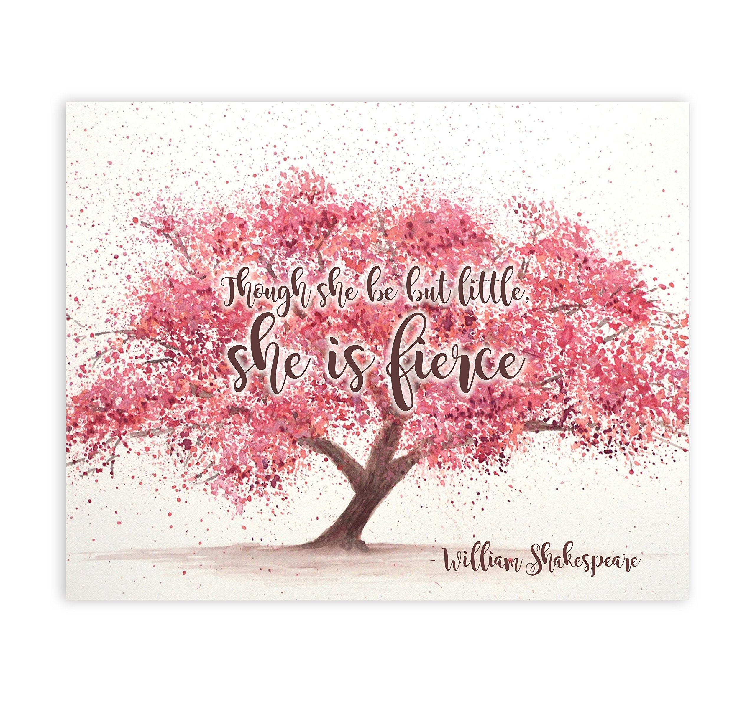 Woodland Nursery, Though She Be But Little She Is Fierce Shakespeare Wall Art, Decorative Sign Baby Room Wall D  cor, Shakespear