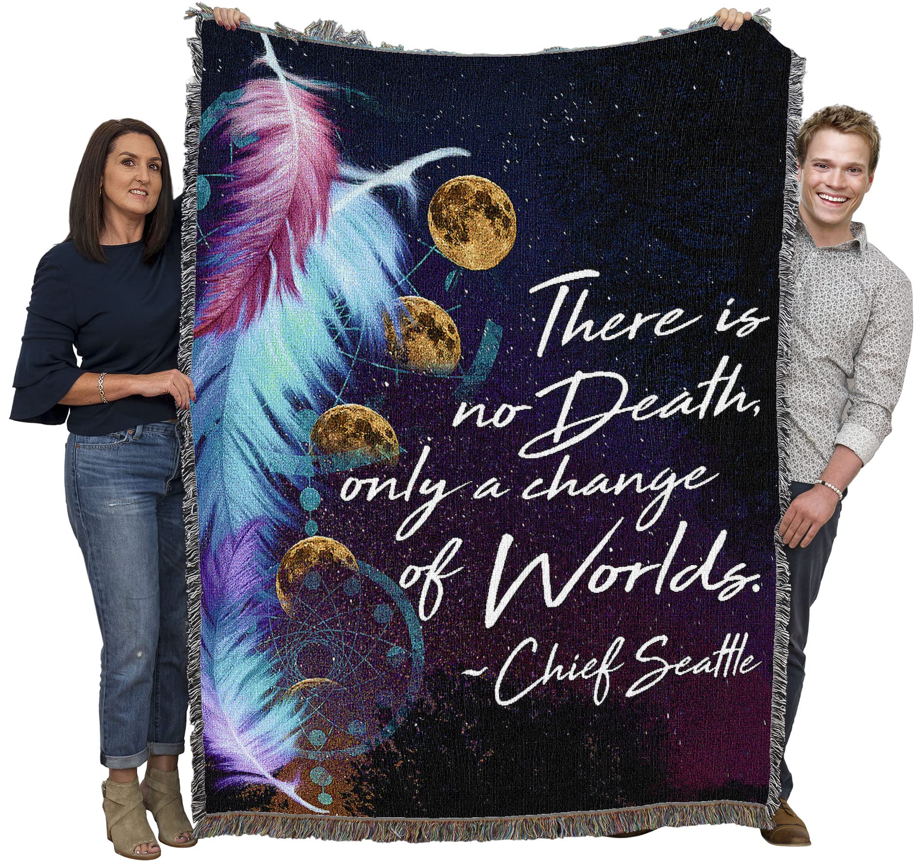 Pure Country Weavers There Is No Death Only A Change Of Worlds Blanket Sky Chief Seattle - Sympathy Bereavement Gift Tapestry Th