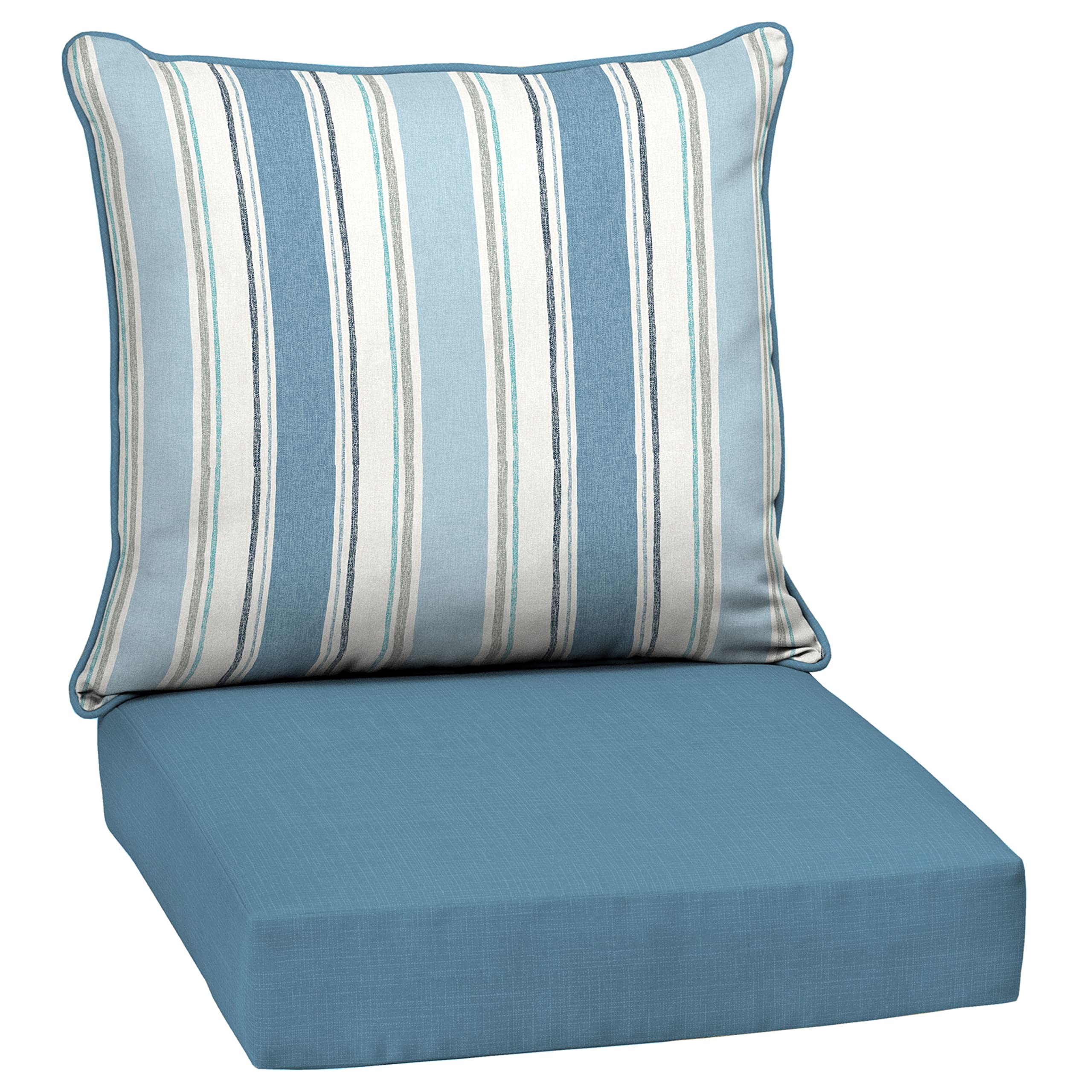 Arden Selections Outdoor Deep Seat Set, 24 X 24, Water Repellent, Fade Resistant, Deep Seat Bottom And Back Cushion 24 X 24, Fre