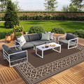 Genimo Outdoor Rug Area Waterproof 10' X 14' For Patio, Foldable Reversible Plastic Straw Carpet For Travel Trailers, Outside Ma