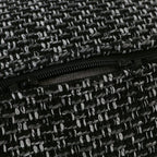 Octorose Full Size 3 Side Zipper Premium Upholstery Basketweave Thick Linen Grey/Black Mixed Futon Cover Slipcover Sofa Day Bed