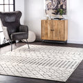 nuLOOM 4 x 6 Indoor Performance Area Rug, Stain-Resistnat, Pet and Kid Friendly, Durable, High-Traffic, Zola ivory/grey