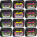 Funrous 24 Pcs 80s90s Party Favors Novelty Boom Favor Boxes Back to the 1980s Retro Cassette Treat Boxes Radio Decorations Table