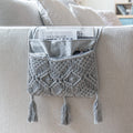 Mkono Macrame Sofa Armrest Organizer Remote Control Holder Magazine Storage Basket Bed Couch Chair Arm Bedside Caddy for TV Remo
